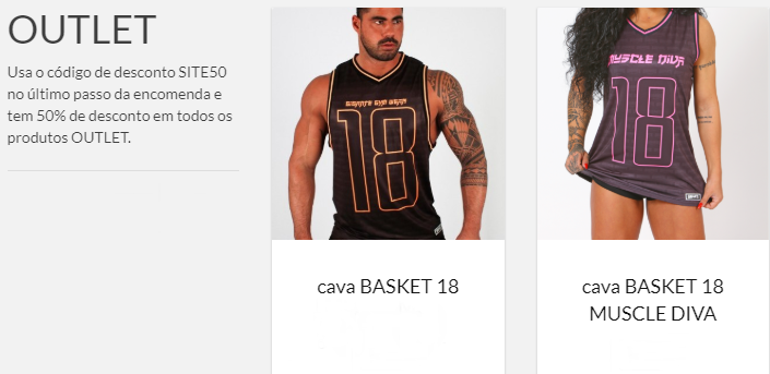 Cupão 50% GIGANTE Gym: Em roupa Outlet