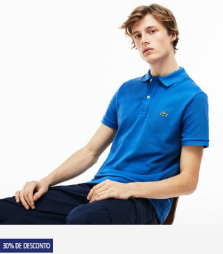 POLO LACOSTE SLIM FIT EM PETIT PIQUÉ UNICOLOR