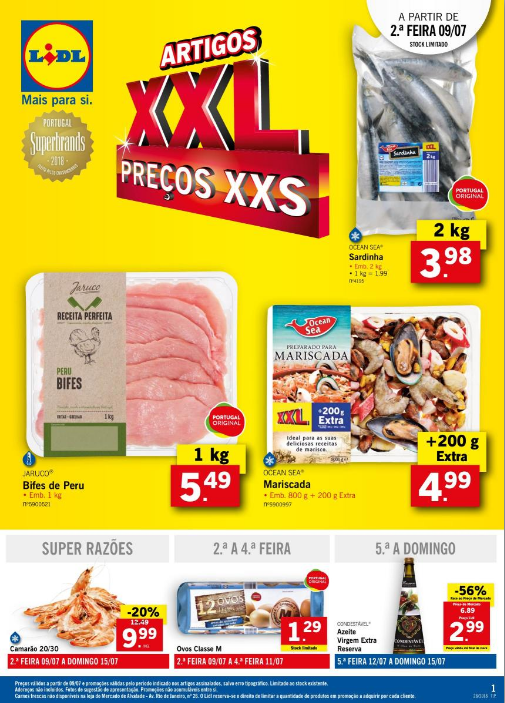 LIDL ARTIGOS XXL PREÇOS XXS