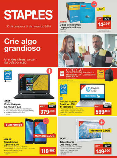 Staples – até 14 de Novembro