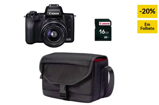 Kit Máquina Fotográfica Reflex CANON M50 + 15-45 mm (24.1 MP – Sensor: APS-C – ISO: 100 a 25600)