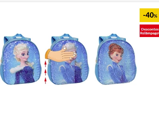 Mochila FROZEN com Lantejoulas