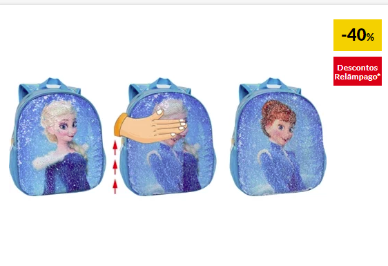 Mochila FROZEN com Lantejoulas