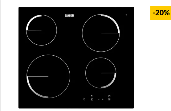 Placa de Vitrocerâmica ZANUSSI ZEV6240FBA (Elétrica – 59 cm – Preto)