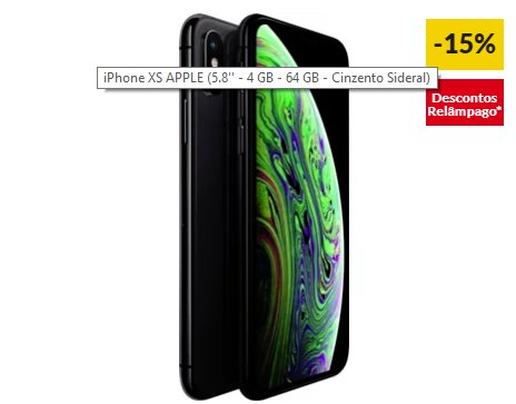 iPhone XS APPLE (5.8” – 4 GB – 64 GB – Cinzento Sideral)