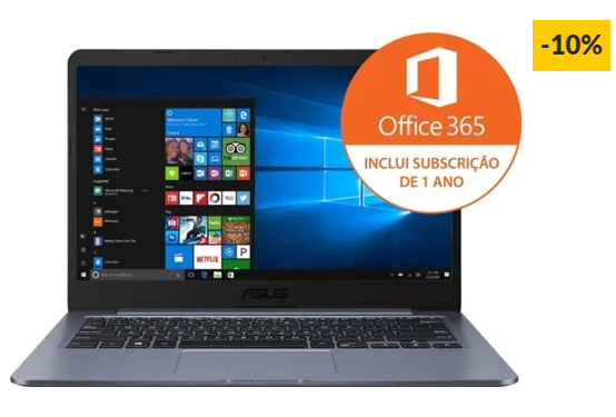 Portátil ASUS Vivobook E406MA (14”, Intel Celeron N4000, RAM: 4 GB, 64 GB eMMC, Intel UHD 600)