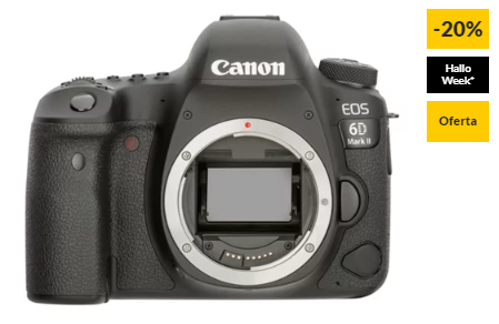 Máquina Fotográfica Reflex CANON EOS 6D Mark II (26.2 MP – Sensor: Full-Frame – ISO: 100 a 40000)