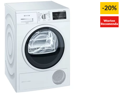 Máquina de Secar Roupa SIEMENS WT45G239EE (8 kg – Bomba de Calor – Branco)