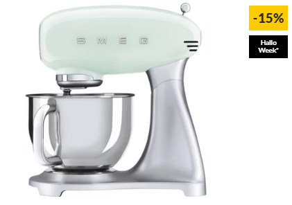 Robô de Cozinha SMEG Anni 50 SMF02PGEU (4.8 L – 800 W – 5 acessórios)