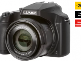 Máquina Fotográfica Bridge PANASONIC Lumix DC-FZ82EG-K (Preto – 18.1 MP – ISO: 80-6400 – Zoom Ótico: 60x)