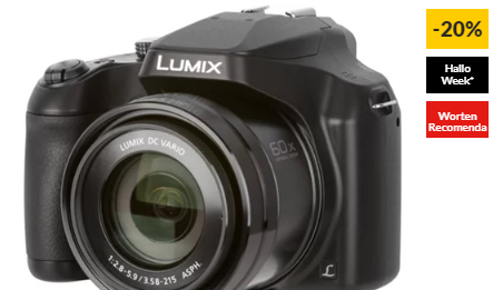 Máquina Fotográfica Bridge PANASONIC Lumix DC-FZ82EG-K (Preto – 18.1 MP – ISO: 80-6400 – Zoom Ótico: 60x)