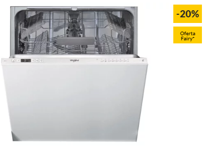 Máquina de Lavar Loiça Encastre WHIRLPOOL WIC 3C26 PF (14 Conjuntos – 60 cm – Inox)