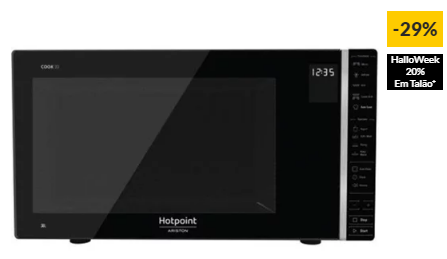 Micro-ondas HOTPOINT MWHA 303 B (30 L – Com Grill – Preto)