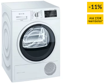 Máquina de Secar Roupa SIEMENS WT45G239EE (8 kg – Bomba de Calor – Branco)