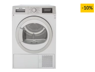 Máquina de Secar Roupa SMEG DHT83LIN (8 kg – Bomba de calor – Branco)