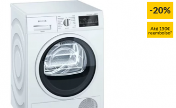 Máquina de Secar Roupa SIEMENS WT45G239EE (8 kg – Bomba de Calor – Branco)