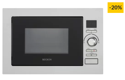 Micro-ondas Encastre BECKEN BBIMW2515 IX (25 L – Com Grill – Inox)