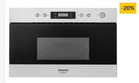 Micro-ondas Encastre HOTPOINT MN214IXHA (22 L – Com Grill – Inox)