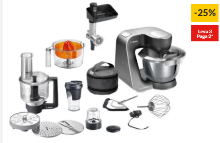 Robô de Cozinha BOSCH MUM59M55 (3.9 L – 1000 W – 9 acessórios)