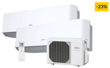 Ar Condicionado FUJITSU ASY3525U11MI-LMC (18 m² + 24 m² – 18000 BTU – Branco)