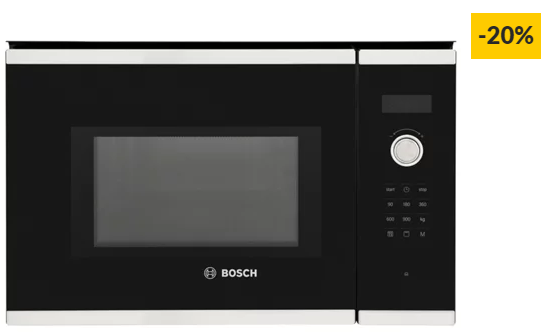 Micro-ondas Encastre BOSCH BEL554MS0 (25 L – Com Grill – Inox)