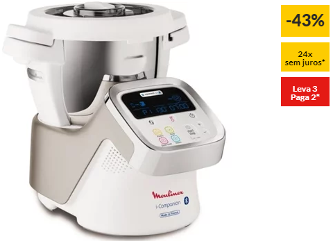 Robô de Cozinha MOULINEX ICompanion HF900110 (4.5 L – 1550 W – 6 acessórios)