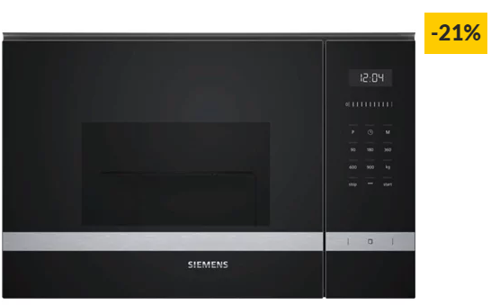 Micro-ondas Encastre SIEMENS BE555LMS0 (25 L – Com Grill – Inox)