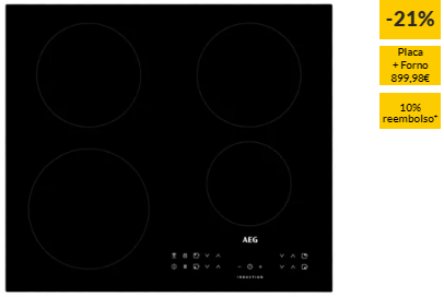 Placa de Indução AEG Hob2Hood IKB64301FB (Elétrica – 59 cm – Preto)